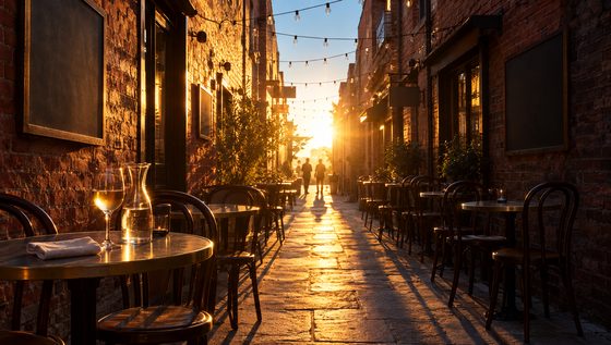 Peel Street at golden hour